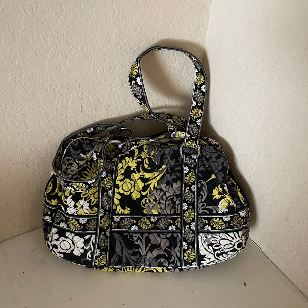 Vera Bradley Black and Yellow Floral Tote